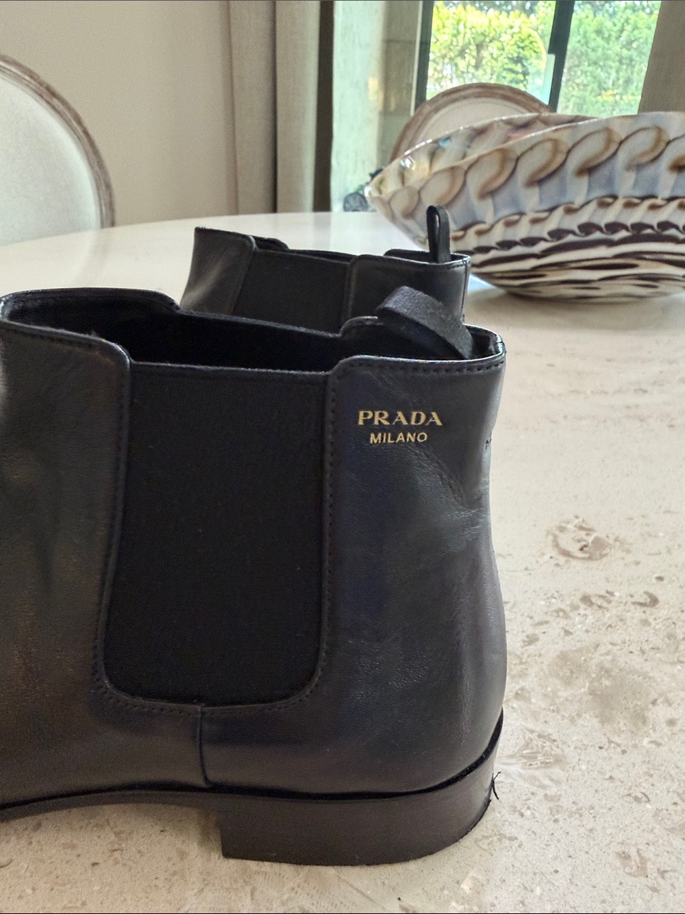Prada woman's  Black Leather Chelsea Boots - Picture 3 of 5